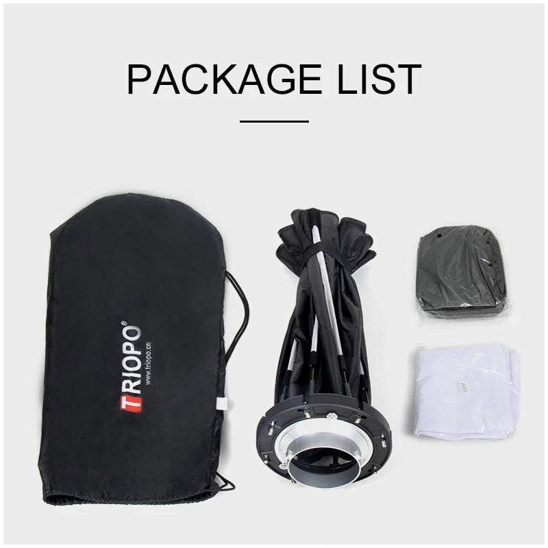 TRIOPO 90cm Bowens Mount Softbox with Honeycomb Grid – Octagon Umbrella for Studio & Outdoor
