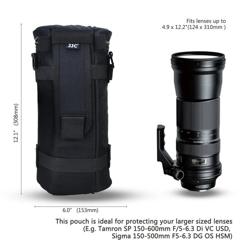 JJC Camera Lens Bag & Belt Waterproof Lens Case Storage Pouch for Canon Nikon Sony Fujifilm DSL