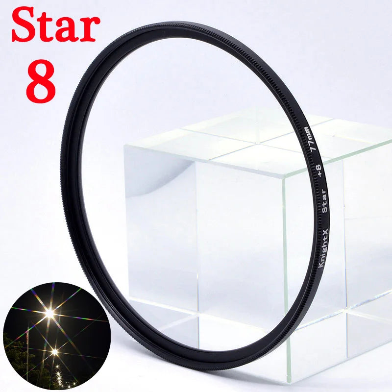 KnightX Star Line Camera Lens Filter 4 6 8 Star for Canon, Sony, Nikon DSLR – 52mm to 77mm