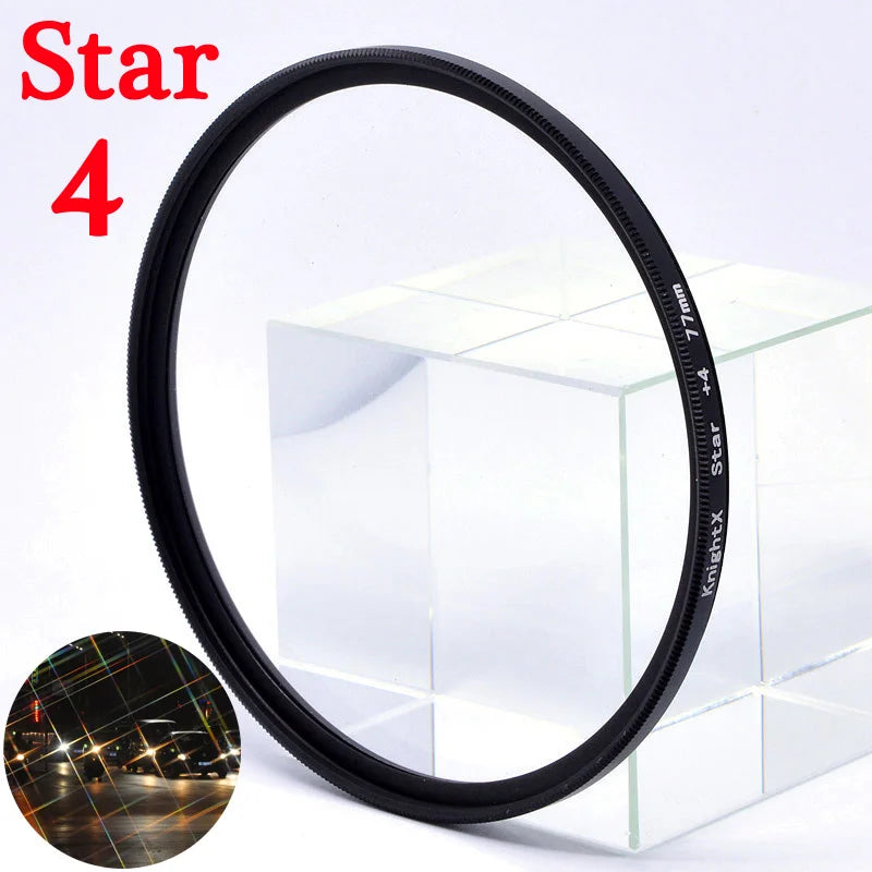 KnightX Star Line Camera Lens Filter 4 6 8 Star for Canon, Sony, Nikon DSLR – 52mm to 77mm