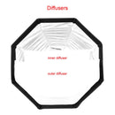 TRIOPO 90cm Bowens Mount Softbox with Honeycomb Grid – Octagon Umbrella for Studio & Outdoor