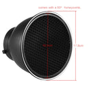 7" Reflector Diffuser Lamp Shade with 60° Honeycomb Grid for Bowens Mount Studio Strobe Flash