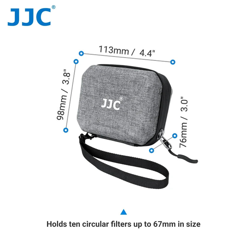 10-Pocket Hard Shell Filter Case for 67mm–95mm Circular Filters – Water Resistant Pouch