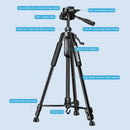 Aluminum Phone & Camera Tripod 140CM with Quick Mount Plate for DSLR, SLR & Smartphone