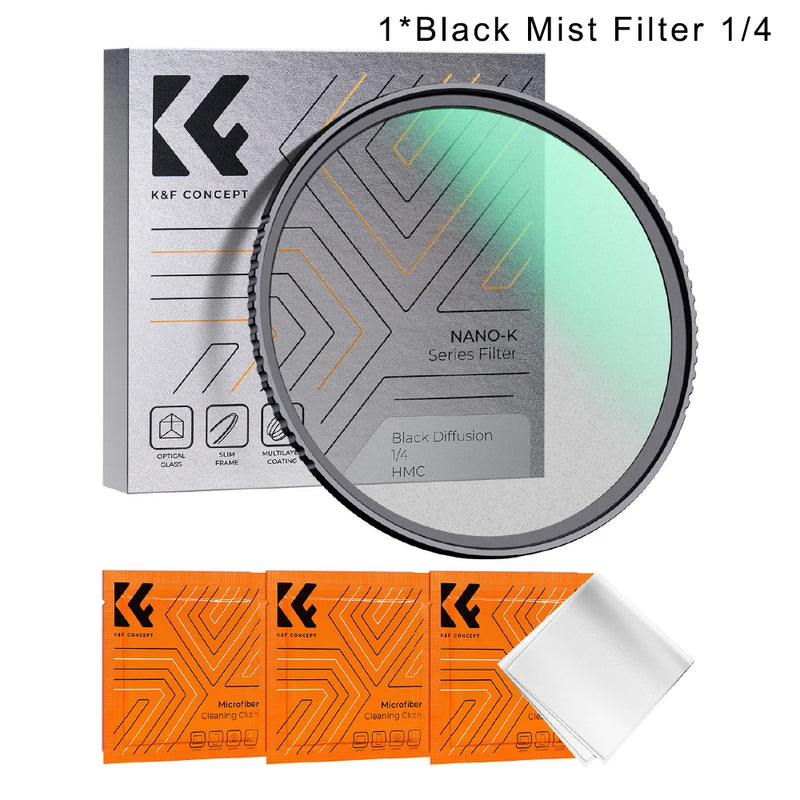 K&F Concept 49-82mm Black Mist Diffusion Filter 1/4 1/8 with Multi Coated for Nikon DSLR Lens 49mm 52mm 58mm 62mm 67mm 77mm 82mm