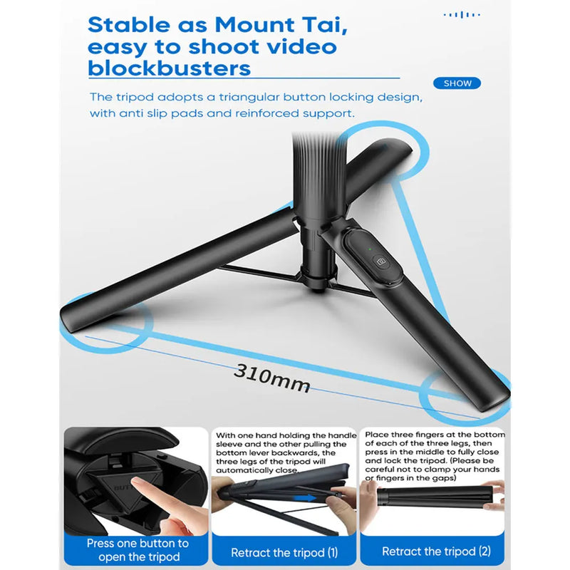 VRIG Magnetic Selfie Stick Tripod with Remote for MagSafe iPhone & Android Phones