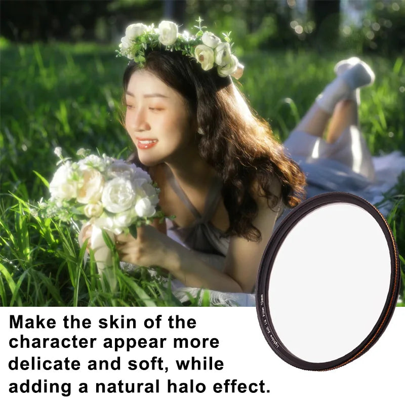 Lightdow 1/4 White Soft Lens Filter for Canon, Nikon, Sony – Portrait Photography (49mm-82mm)