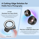APEXEL 10–20X Smartphone Macro Lens with LED Fill Light