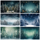 Winter Forest Photography Backdrop for Christmas, Kids, and Baby Photoshoots Landscape Background