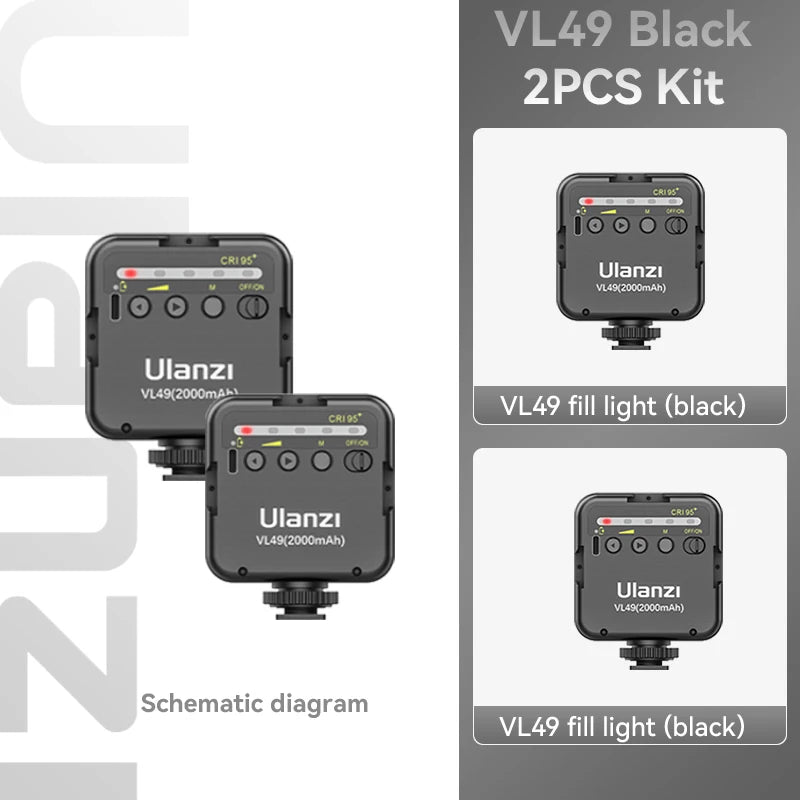 Mini LED Video Light 6W Rechargeable Fill Light with Cold Shoe Mount – 5500K for Vlogging