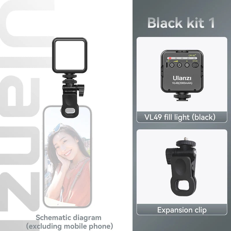 Mini LED Video Light 6W Rechargeable Fill Light with Cold Shoe Mount – 5500K for Vlogging