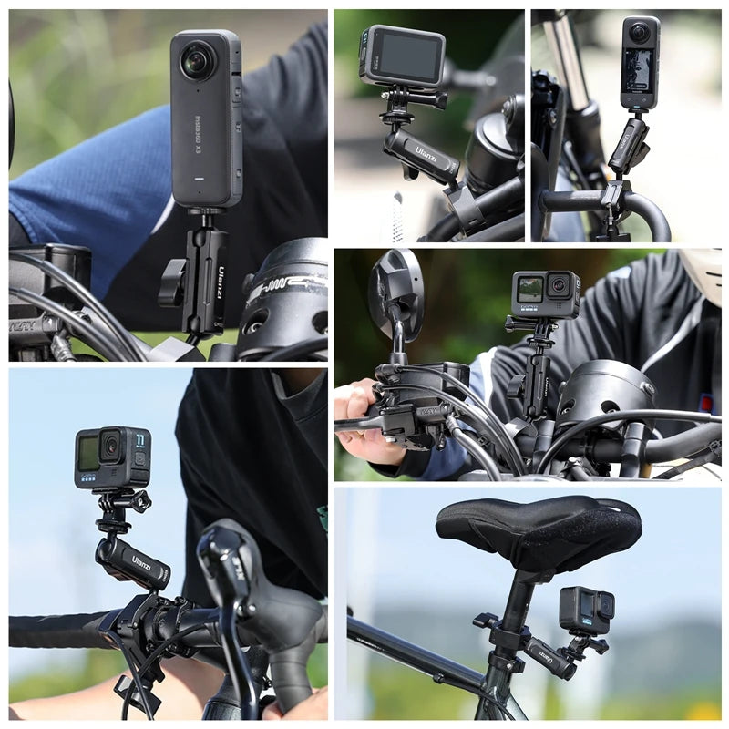 Gopro Handlevar Mount 360° Rotating Handlebar Mount for Action Cameras with GoPro Adapter (8