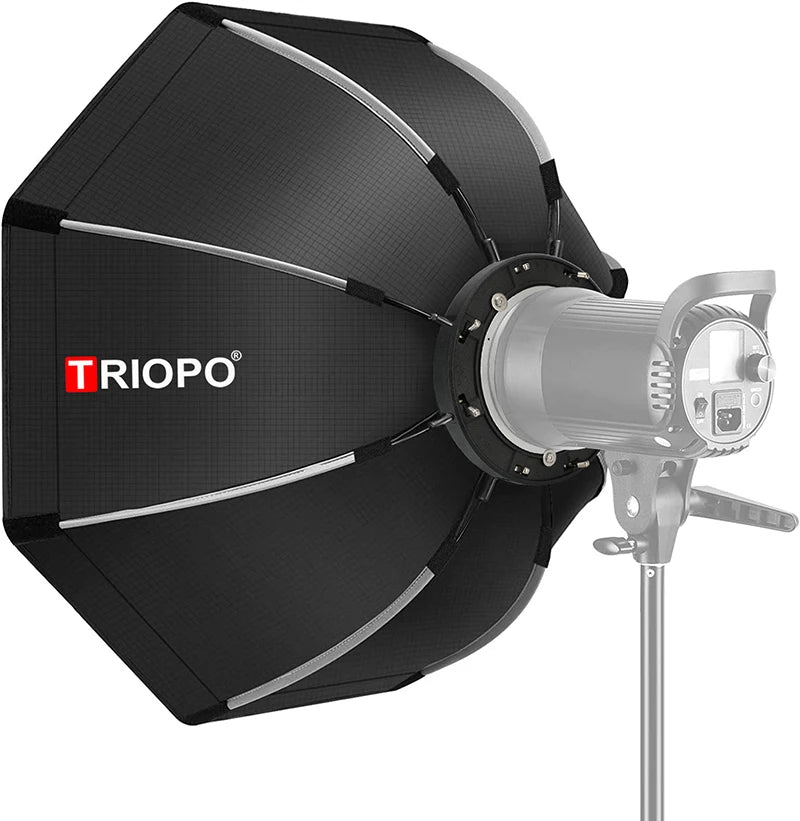 TRIOPO 65cm Photo Bowens Mount Softbox with Honeycomb Grid – Portable Octagon Softbox for Studio