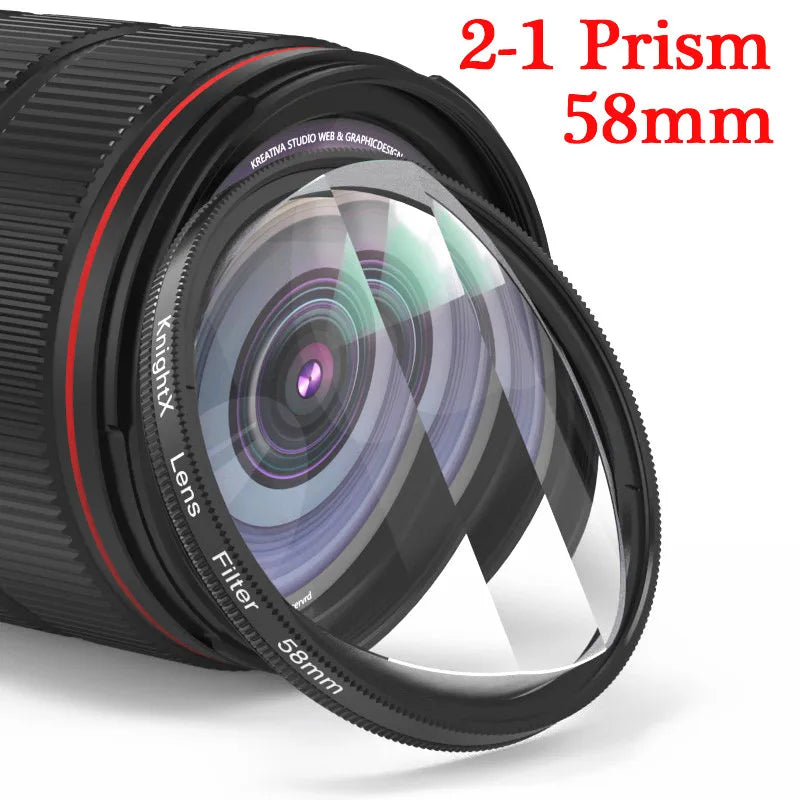 Kaleidoscope Prism Filter 49mm–77mm Glass Creative Lens Effect for DSLR Cameras & Phones