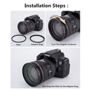 SZKOSTON 9/18-Piece Filter Ring Adapter Set – Step-Up & Step-Down Rings 37-82mm for DSLR Lenses