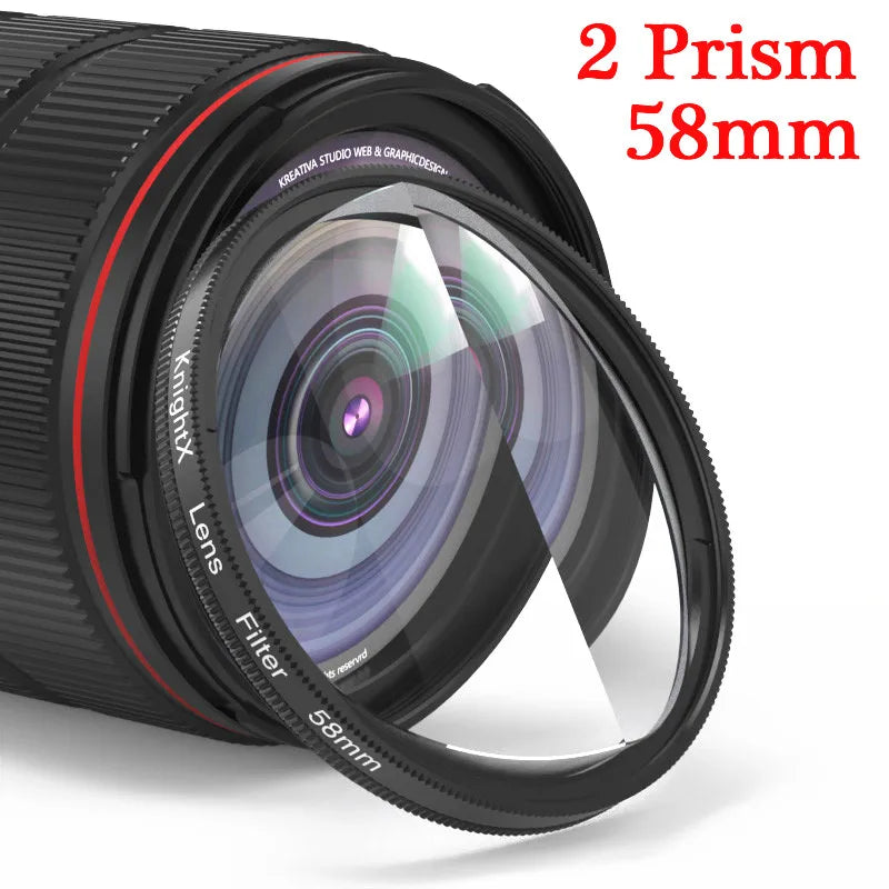 Kaleidoscope Prism Filter 49mm–77mm Glass Creative Lens Effect for DSLR Cameras & Phones