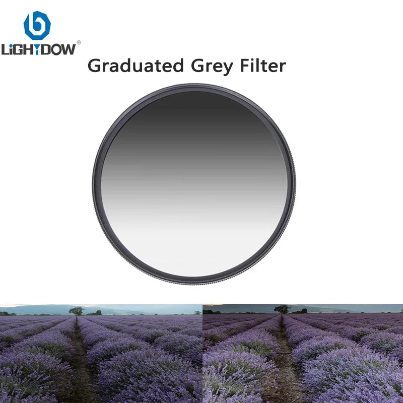 Lightdow GND 0.9 Neutral Density Graduated Gray Filter for Canon, Sony, Nikon – 49mm to 82mm