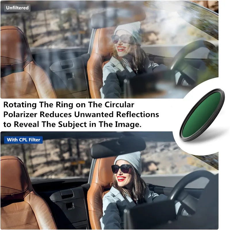 SZKOSTON Circular Polarizing CPL Filter for Nikon, Canon, Sony, Fujifilm, Olympus Camera Lenses