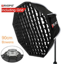 TRIOPO 90cm Bowens Mount Softbox with Honeycomb Grid – Octagon Umbrella for Studio & Outdoor