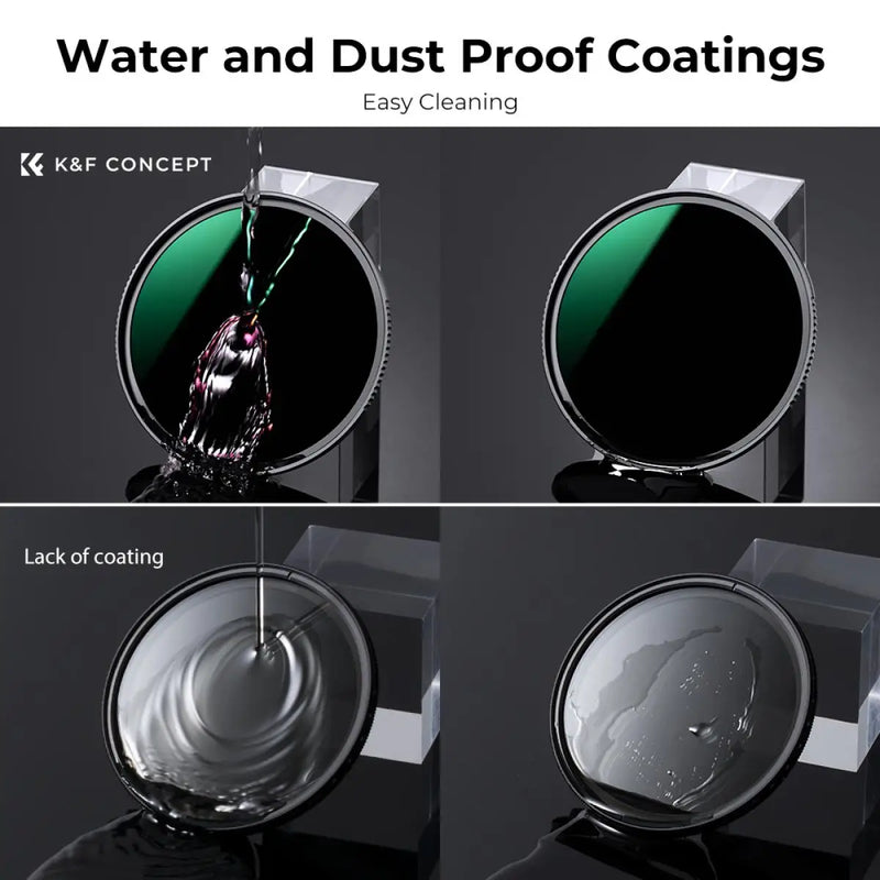 K&F CONCEPT ND Filter Kit ND4 ND8 ND64 ND1000 with Bag NANO-X Series 49mm–82mm