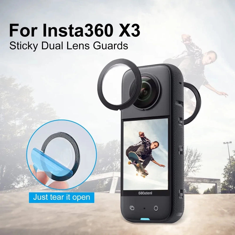 Lens Guards Anti-Scratch Protector for Insta360 X3 Camera Sticky Protective Cap Accessory