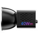 40W RGB Video Light with 20 FX, Mini Bowens Mount, 2500–6500K, Type-C Charging, 3400mAh Battery