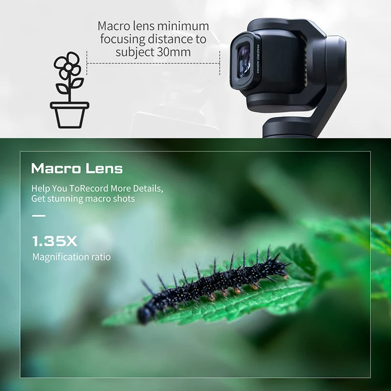 Freewell 2-in-1 Macro 40mm & Wide Angle 0.9x Lens Filter Kit for DJI Osmo Pocket 3