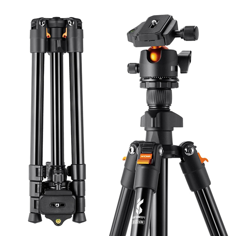 K&F Concept Portable Travel Tripod – with 360° Ball Head & Quick Release for DSLR Cameras