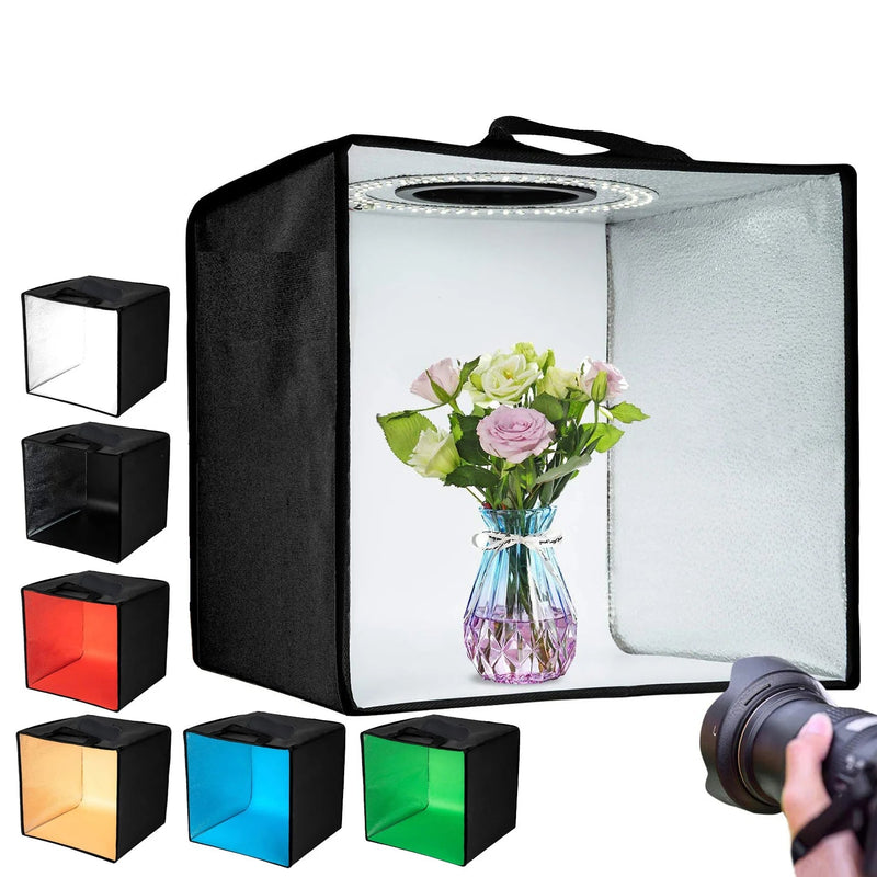 BAODELI 30cm Photo Light Box – 120 LED Adjustable Brightness Shooting Tent Kit with 6 Backdrops