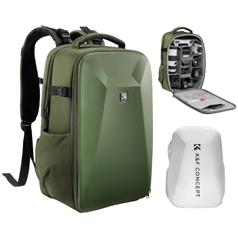 K&F Concept 22L Camera Backpack – Hard-Shell Bag with Tripod Holder &