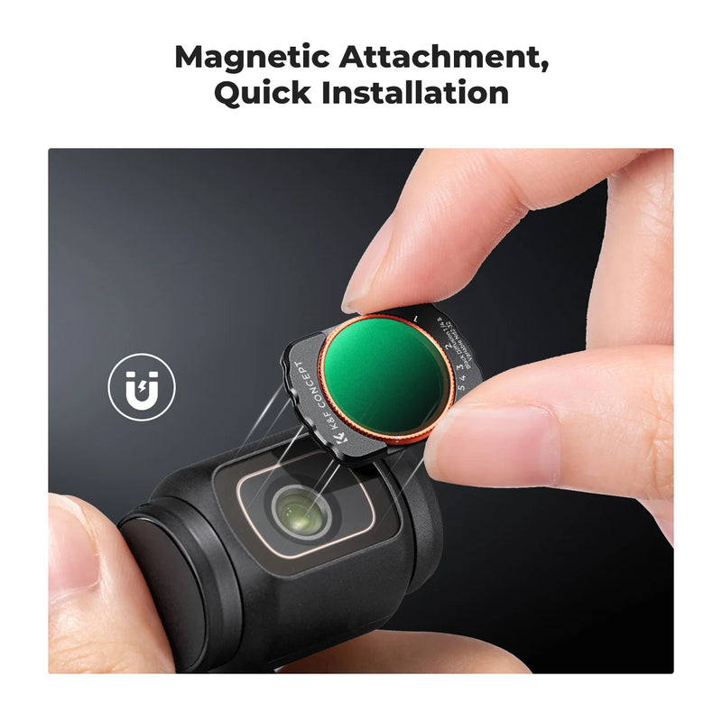 K&F CONCEPT Magnetic Variable ND2-32 & 1/4 Black Mist Filter for DJI Osmo Pocket 3
