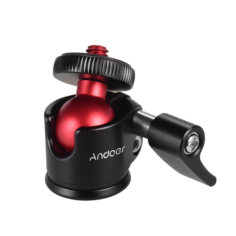 ANDOER Mini Tripod Ball Head – 360° Swivel with U-Shaped Slot for DSLR Cameras & Tripods