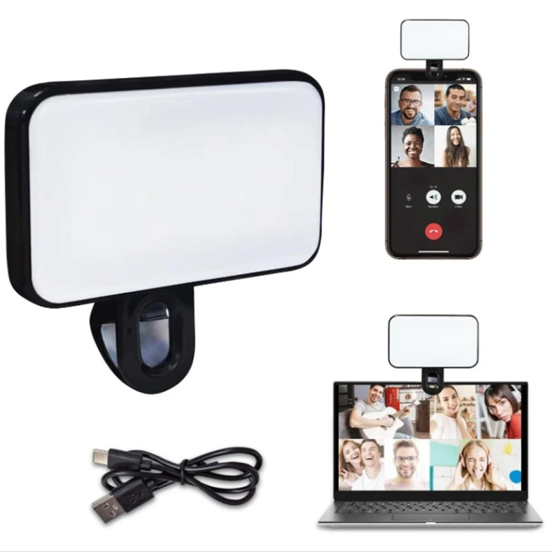 CYKE Mini Selfie Fill Light – Rechargeable Clip-On LED for Phone & Computer
