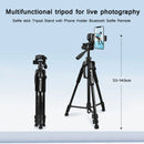 Aluminum Phone & Camera Tripod 140CM with Quick Mount Plate for DSLR, SLR & Smartphone