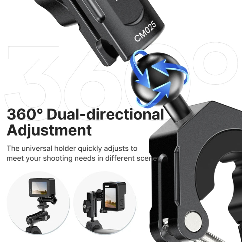 Rotatable Gopro Mount 360° Rotating Handlebar Mount for Action Cameras with GoPro Adapter (8