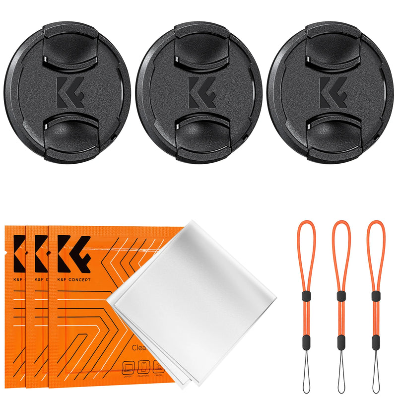 K&F Concept Camera Lens Cap – Snap-On Cover for 49mm-82mm Lenses