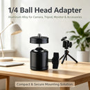 360° Mini Ball Head with 1/4-inch Mount