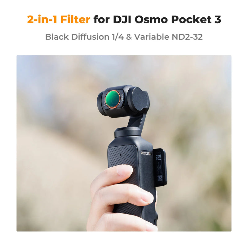 K&F CONCEPT Magnetic Variable ND2-32 & 1/4 Black Mist Filter for DJI Osmo Pocket 3
