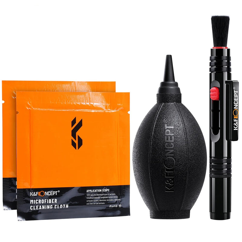 Camera Lens Cleaning Kit – Air Blower, Cleaning Pen & Microfiber Cloths for Sensors & Filters