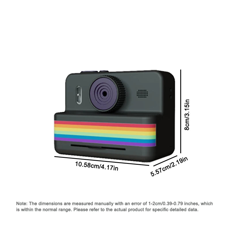 Mini Instant Print Kids Camera with 2.8" Screen, 1080P Video & Thermal Printer – 1500mAh Battery