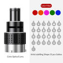 Bowens Mount Snoot Optical Spotlight Lens Kit with 35 Gobos for Photo Studio Lighting