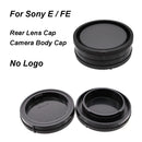 LINGOFOTO Sony E/FE Mount Camera Body & Lens Rear Cap Set – No Logo, Black Plastic Cover