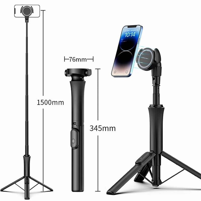 VRIG Magnetic Selfie Stick Tripod with Remote for MagSafe iPhone & Android Phones