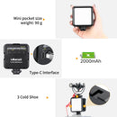 Mini LED Video Light 6W Rechargeable Fill Light with Cold Shoe Mount – 5500K for Vlogging