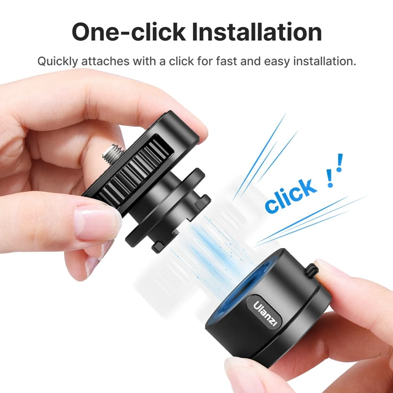 Ulanzi Go-Quick Ⅱ Magnetic Quick Release Adapter Mount with 1/4'' Screw for GoPro, DJI, Insta360