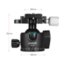 ANDOER H-35 Tripod Ball Head – 360° Panorama Ballhead Mount with U-Groove, 15kg Load Capacity