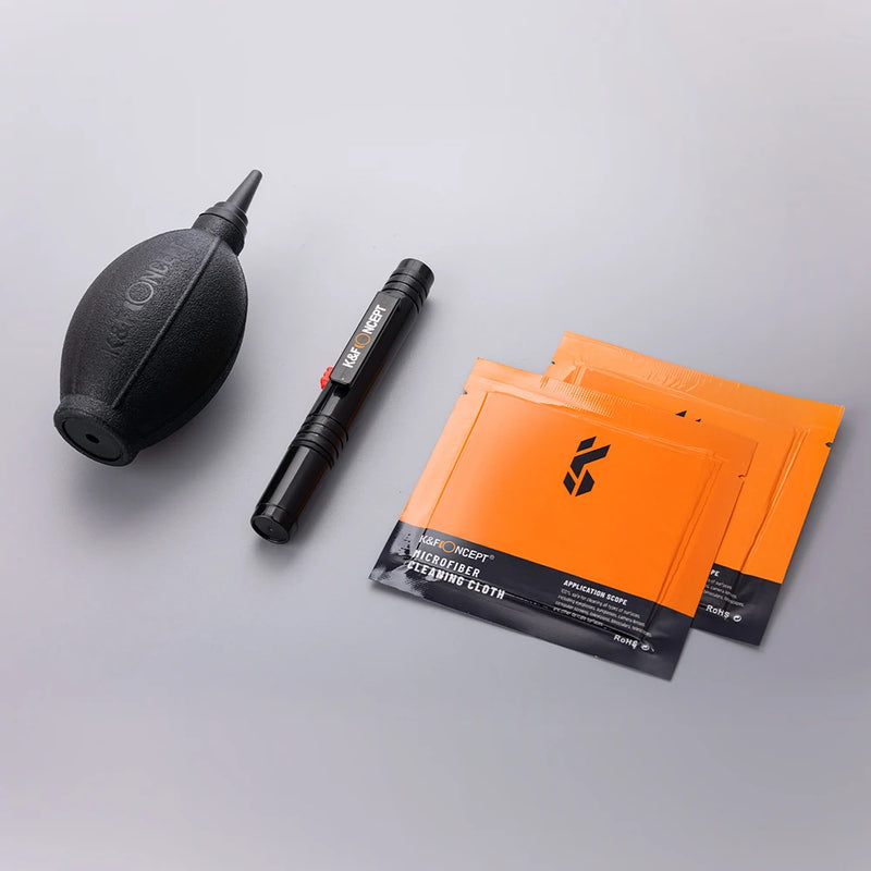 Camera Lens Cleaning Kit – Air Blower, Cleaning Pen & Microfiber Cloths for Sensors & Filters