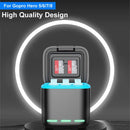 HONGDAK 3-Way Fast Battery Charger for GoPro Hero 8/7/6/5 – With Type-C Cable & TF Card Slots