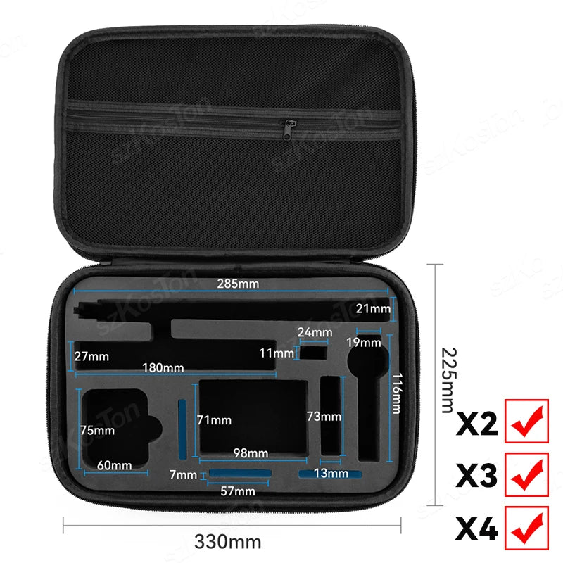 SZKOSTON Protective Carrying Case for Insta360 X4 X3 X2 – Portable Storage Bag