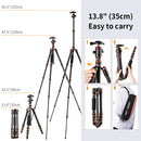 Carbon Fiber Camera Tripod for DSLR - Lightweight Travel Tripod with with 360° Panorama Ball Head
